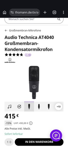 Audio technica at4040 - audio,