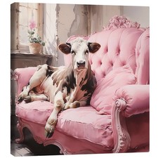 Leinwandbild Süße Kuh auf