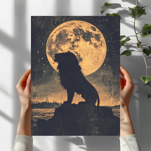 Löwe vollmond premium - vollmond,