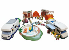 Playmobil Campingplatz mit Zubehör: Wohnmobil 9318,Zelt 70089,Platz 70082,Pool