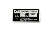 MZ TS 250/1 Typenschild Schild