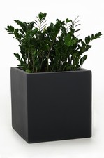 Pflanzkübel Blumenkübel Fiberglas BLOCK Anthrazit 60x60x60 cm B-WARE