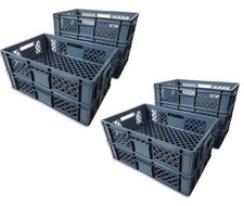 10 x Bäckereikiste Transportkiste Brötchenbox Gitterbox grau Höhe 15 cm NEU