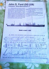 Modellbaubogen amerikanischer Zerstörer John d. Ford