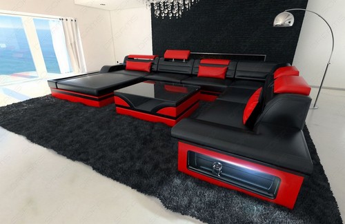 Ledersofa couch wohnlandschaft - ledersofa,