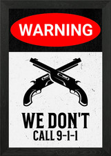 Warnung 911 waffen gerahmtes - waffen,