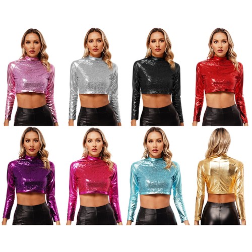 Damen wetlook crop tops - wetlook,