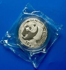 2001  CHINA Panda  1 Oz 999 Silver  in Kapsel verschweißt