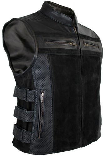 Herren lederweste bikerweste - herren,