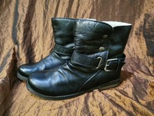 BUFFALO Leder Boots, Stiefeletten Gr.40, Gefüttert, schwarz