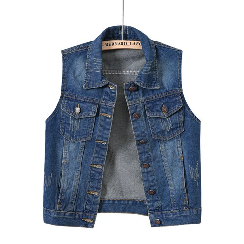 Herren denim weste zerrissen - weste,