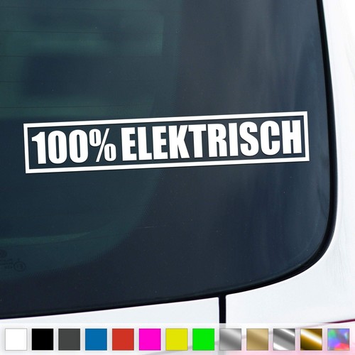 Car sticker 100 electric - e-car,