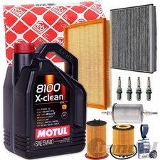 FEBI INSPEKTIONSPAKET+MOTUL 5W40 ÖL passend für OPEL MERIVA A 1.4 16V 90 PS