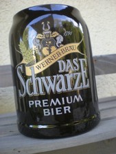 Bierkrug 0,5 L Werner -Bräu Poppenhausen Das Schwarze Premium Bier Boden geritzt
