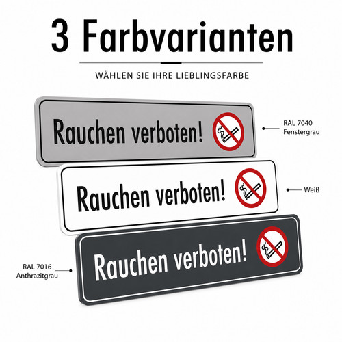 Rauchen verboten schild - rauchen, 200x48