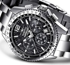 FIREFOX Edelstahl Armband Herrenuhr mit Seiko Chronograph VD53 10ATM wasserdicht