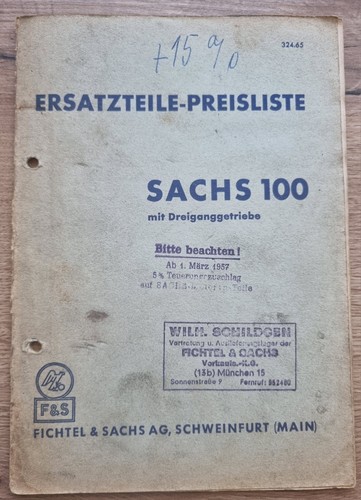 Ersatzteilliste sachs 100 - ersatzteilliste,