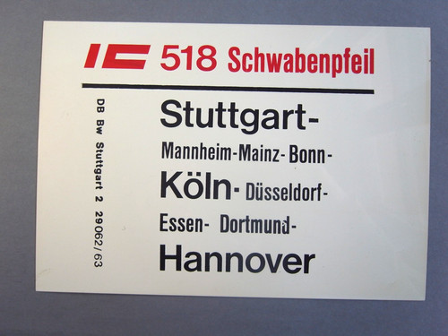 Orig zuglaufschild 518 - db, /