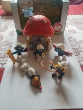 Schlumpf Schlümpfe -   kleines Schlumpfhaus mit Schmetterling + 5 Schlümpfe