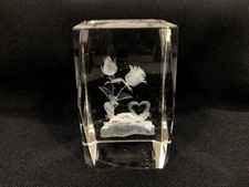 3D Laser Kristall Gravur Krebs Krabbe Blume Herz Briefbeschwerer Tischdeko