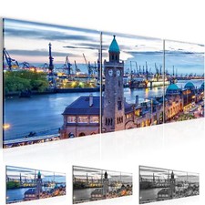 Wandbilder Set Hamburg Moderne Bilder XXL Wohnzimmer  Hafen