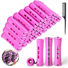 30 Stück Dauerwellen Wickler, Mittelgroße Lockenwickler Dauerwelle Set mit Elast