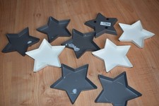 IKEA "VINTERFEST" 9 x  Untersetzer Stern-  Kerzenteller  Metall weiß und grau