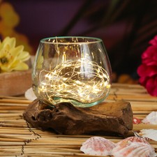 Glasschale Wurzelholz Dekoschale Glasvase Wurzelschale Unikat D: 14cm natur