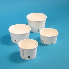 500-1000 Bio Eiskrem To Go Becher Papier m. PLA Beschichtung weiß versch. Größen