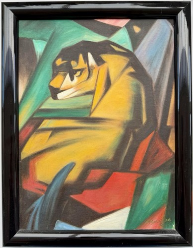 ölbild der tiger - "der, tiger"