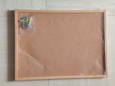 Pinnwand Pinnboard Korktafel  Korkplatte im Holzrahmen 10 Pinnwandnadeln 29/39cm