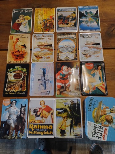 15er set vintage - set, blechschilder