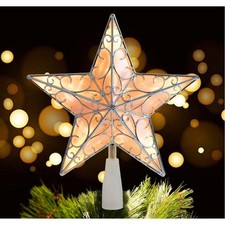 Weihnachtsbaumspitze Stern Silbern 26cm Christbaumschmuck Weihnachtsdeko