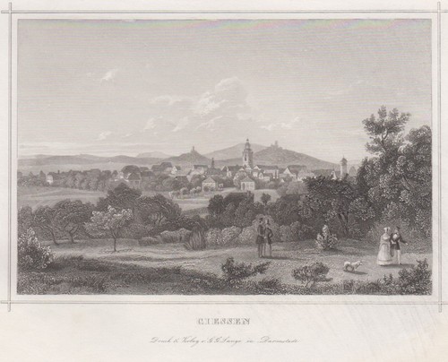 Giessen original stahlstich - giessen,