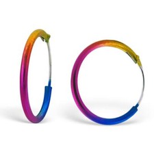 2 Regenbogen Creolen Ohrringe