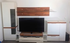 Marken TV Wohnwand weiss Holz