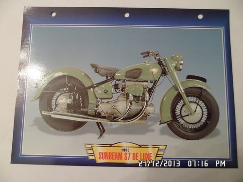 Motorrad steckkarte sunbeam - sunbeam, s7