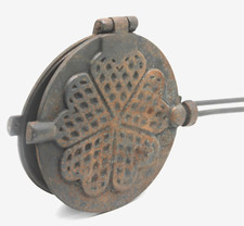 Antikes Waffeleisen Gusseisen PW22 altes Backeisen Waffeleisen Frankreich 19.JHD