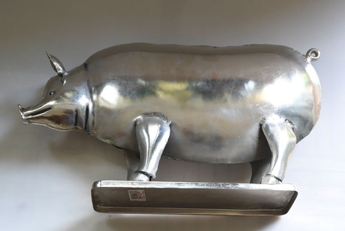 Dekoration figur schwein chrom - dekoration,