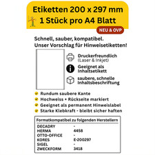 100 x selbstklebendes Papier