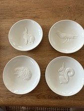 Gepäck, Teller, Kpm, Vier Stück, Hase, Igel, Eichhörnchen Und Vogel