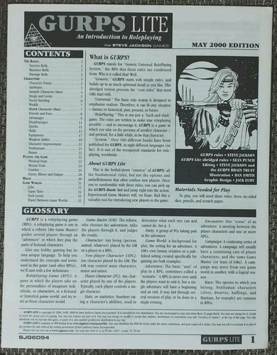 Gurps lite regelheft - "gurps,