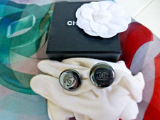 Original  Chanel Clip Verschluss  Vintage Ohr Clips von 96 " Silber" CC