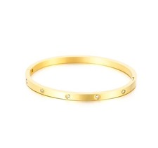 Damen Armband Armreif Modeschmuck aus Edelstahl Silber Gold Rosé Zirkonia Steine