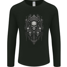 Immortal Skulls Gothic Goth Heavy Metal Rock Herren Langarm T-Shirt