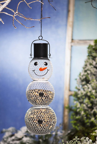 Vogelfutterspender schneemann - vogelfutterspender,