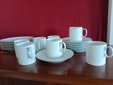 Thomas Porzellan- Kaffeeservice- weiß mit Platinrand- 6 Personen