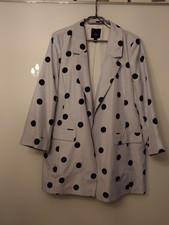 River Island Blazer Hellblau Schwarz Punkte Gr 44