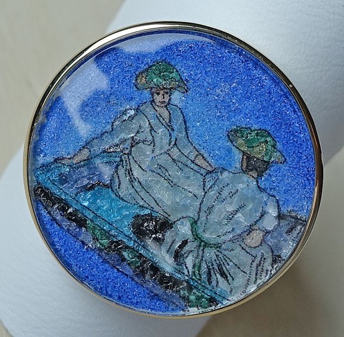 Massiv edelstein gemälde ring - edelstein,