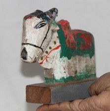 Antik Wooden Heilig Kuh Nandi